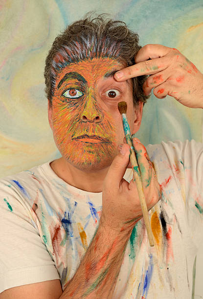 Painter Self Portrait Series - Impressionism Painter artist paint's himself. self portrait stock pictures, royalty-free photos & images