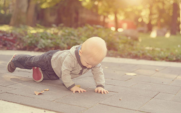 istock Adorable baby work out in the park 503025724