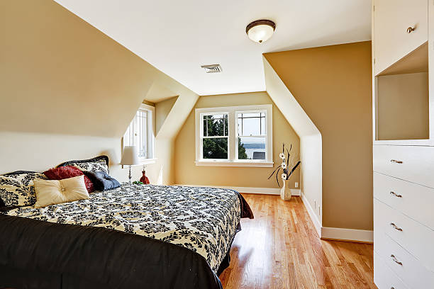 istock Elegant bedroom interior  with vaulted ceiling 503026653