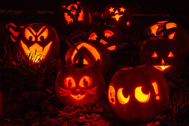 istock Lighted Halloween Pumpkins 503026691
