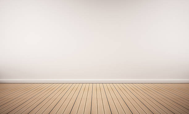 istock Oak wood floor with white wall 503026828