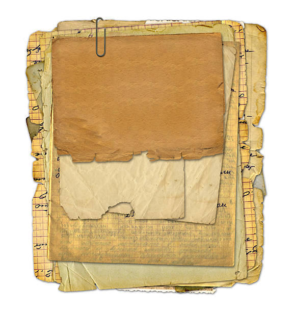 istock Old archive with letters, photos on  white isolated background 503027835