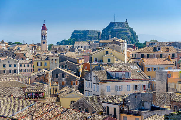Old Corfu Town Rooftops of old Corfu Town, Greece corfu town stock pictures, royalty-free photos & images