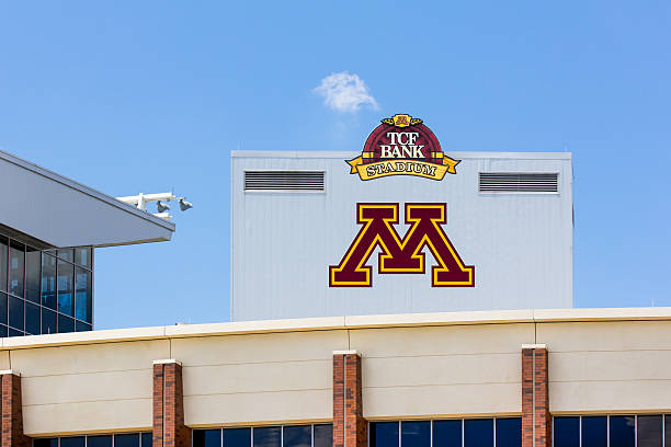 TCF Bank Stadium Minneapolis, United States - June 20, 2014: TCF Bank Stadium on the campus of the University of Minnesota. TCF Bank is an outdoor stadium and home to the Minnesota Golden Gophers football team. ncaa college conference team stock pictures, royalty-free photos & images