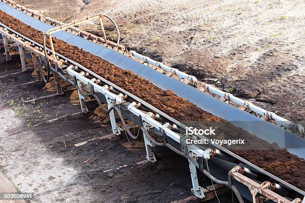 Opencast Brown Coal Mine Belt Conveyor Stock Photo - Download Image Now - Belt, Brown, Business