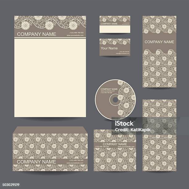 Stationery Design Set In Vector Format Stock Illustration - Download Image Now - Bag, Brochure, Brown