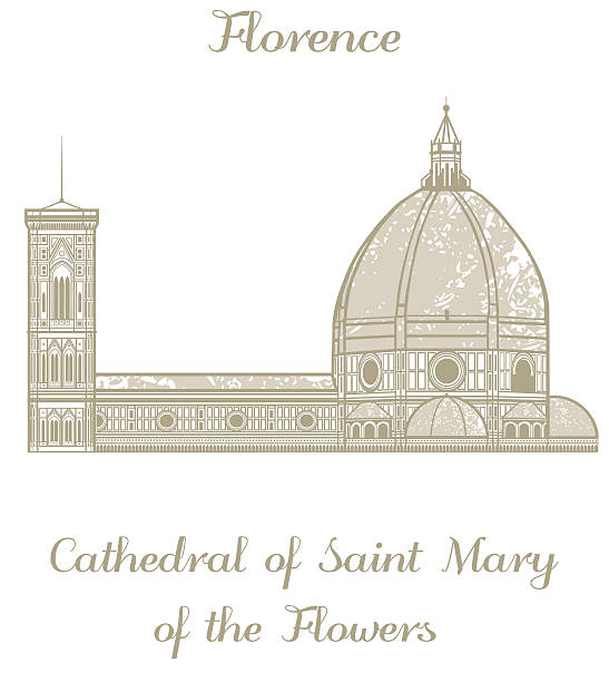 ilustrações de stock, clip art, desenhos animados e ícones de ilustração vetorial da catedral de saint mary de flores - florence italy