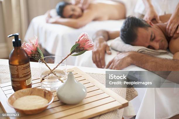 Stress Melts Away During Their Couples Spa Day Stock Photo - Download Image Now - Adult, Adults Only, Alternative Medicine