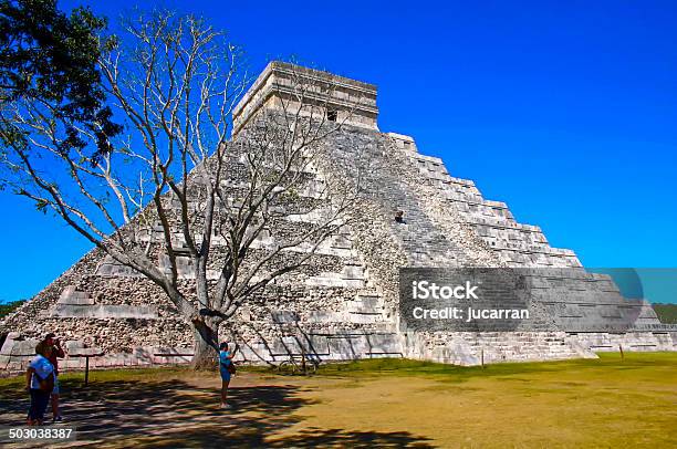 Kukulcan Pyramid Behind The Dry Tree Stock Photo - Download Image Now - Ancient, Ancient Civilization, Archaeology