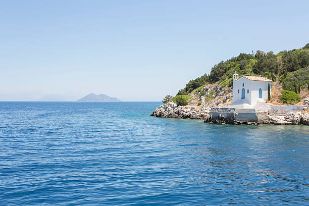 Greek monastery on the sea side on Ithaca, Greece.