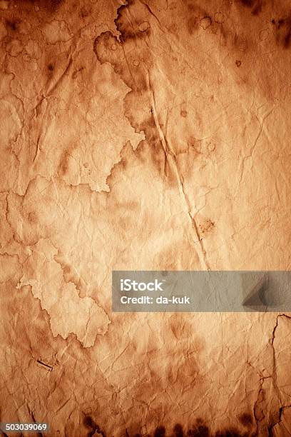 Aged Crumpled Paper Stock Photo - Download Image Now - Bad Condition, Brown, Cardboard