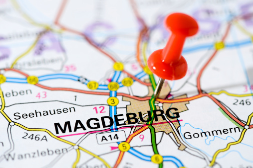 European cities on map series: Magdeburg