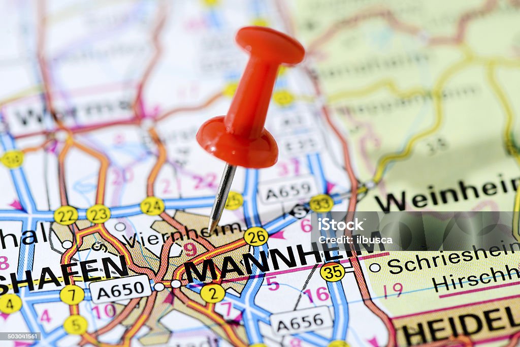 European cities on map series: Mannheim Mannheim Stock Photo