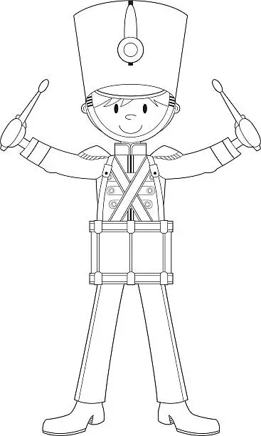 Vector illustration of Nutcracker Soldier Drummer Boy