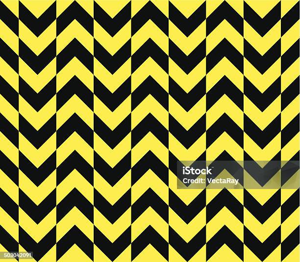 Seamless Offset Warning Chevron Stripes Texture In Alternating Directions Stock Illustration - Download Image Now
