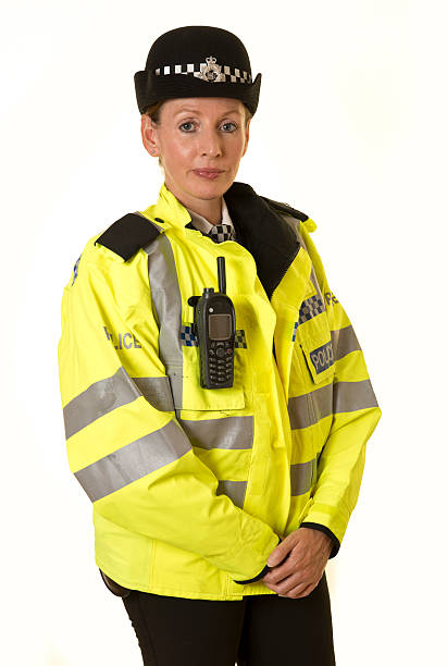 Police Officer A young female british police in hi viz uniform britain british audio stock pictures, royalty-free photos & images