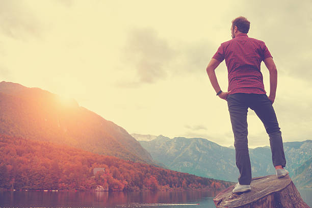 istock Young man enjoying the freedom in nature. 503047050