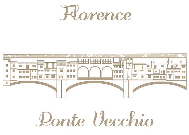 ilustrações de stock, clip art, desenhos animados e ícones de ilustração vetorial da ponte vecchio - italy florence italy bridge tuscany
