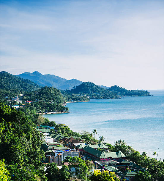 Thailand - Koh Chang High angle view to Koh Chang Island and The White Sand Beach. koh chang stock pictures, royalty-free photos & images