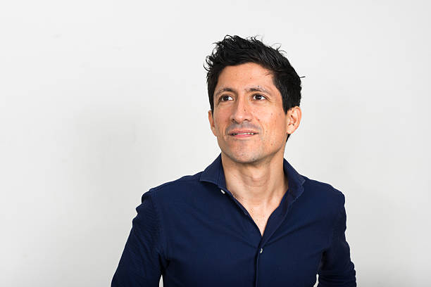 istock Portrait of Hispanic man looking up 503051768