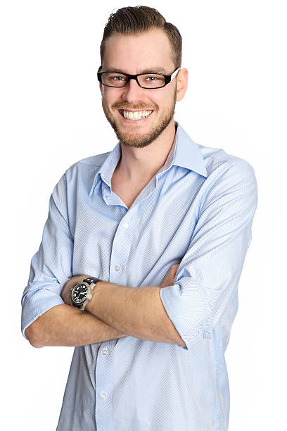 istock Attractive man in blue shirt 503052452