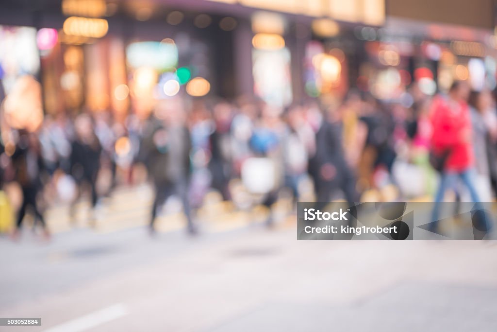 Blur movement of city people Blur movement of city people worker, shopping on Street in hongkong High Up Stock Photo