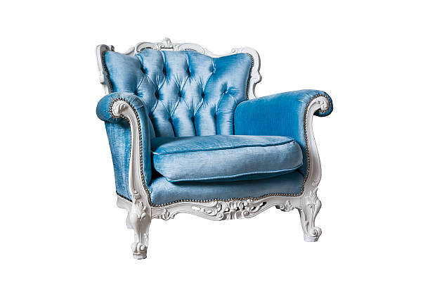 Blue armchair isolated on the white background