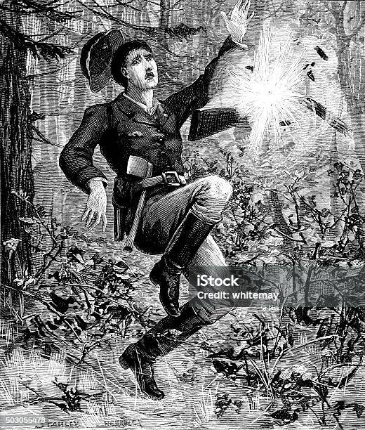 Huntsman Whose Rifle Is Exploding Stock Illustration - Download Image ...
