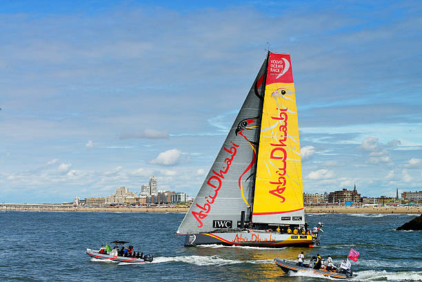 Scheveningen,the Netherlands - June 20,2015:Volvo Ocean Race departs from the Dutch harbor Scheveningen, the Netherlands