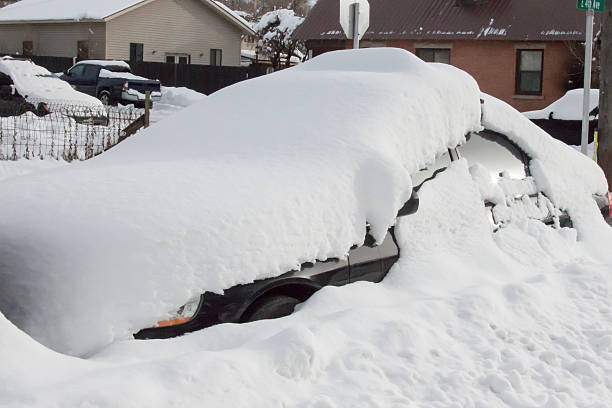 istock Car buried in snow 503056610