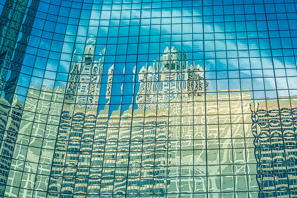 Reflections , Chicago-Illinois abstract of chicago, illinois, reflections, mirroir millennium park chicago stock pictures, royalty-free photos & images