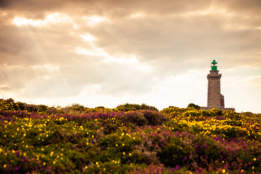 Cap Frehel lighthouse in Brittany , France.