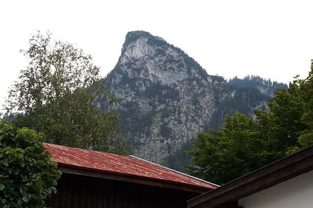The mountain Kofel towers over the town of Oberammergau, the alpine town known for it's Lüftlmalerei (frescoes), wood carvings, and once-a-decade Passion Play.