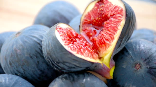 Black ripe tasty figs