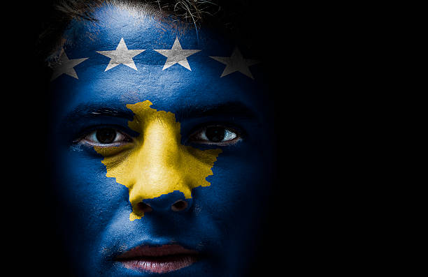 istock Kosovo flag on face 503069477