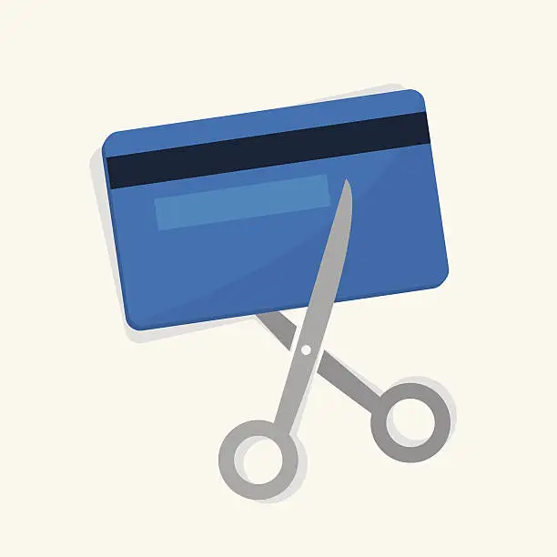 Vector illustration of Credit Card Cut