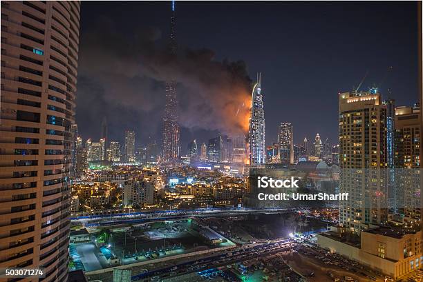 Dubai Burj Khalifa New Year Fireworks 2016 Stock Photo - Download Image Now - Emirates Airline, Unity, Dubai