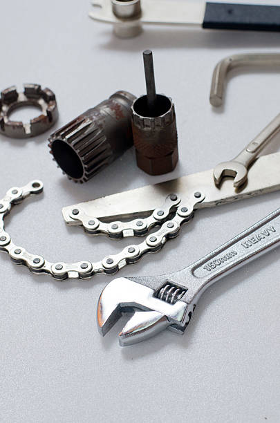 istock Wrench set bicycle tool isolated on white background 503071657