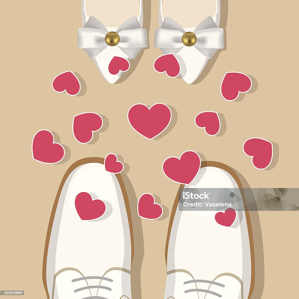 Chaussures de mariage et coeur - clipart vectoriel de Accessoire libre de droits