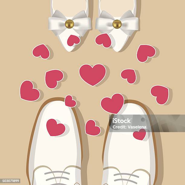 Chaussures De Mariage Et Coeur Vecteurs libres de droits et plus d'images vectorielles de Accessoire - Accessoire, Adulte, Amour