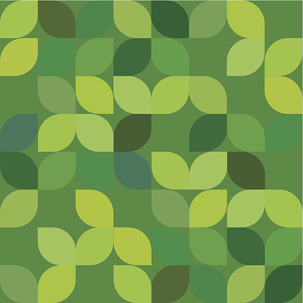 ilustrações de stock, clip art, desenhos animados e ícones de abstrato geométrico sem costura textura de fundo de folha verde - green leaf