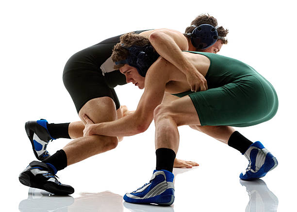 wrestlers wrestling - wrestling sport conflict competition foto e immagini stock