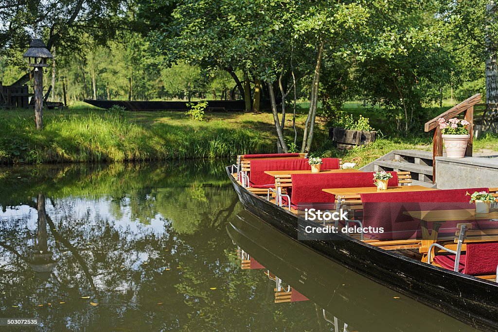 Wooden boat in the Spreewald Typical wooden boat in the Spreewald. Brandenburg, Germany Spreewald Stock Photo