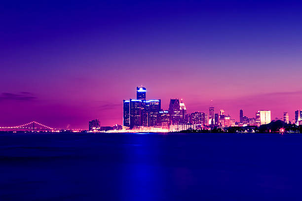 istock Detroit skyline by night 503072617
