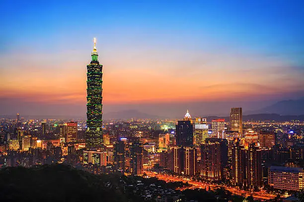 Taipei, Taiwan evening skyline for adv or others purpose useTaipei, Taiwan evening skyline for adv or others purpose use