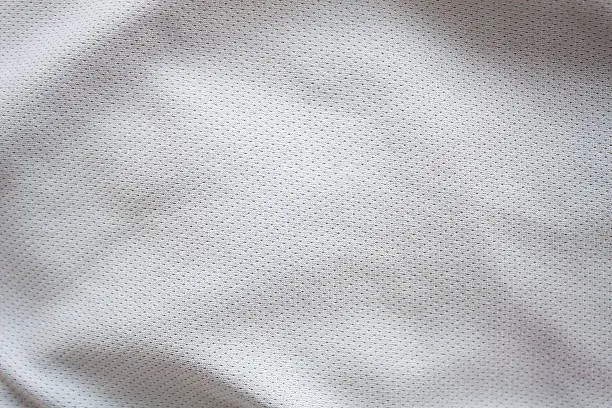 Close up shot of white textured football jersey