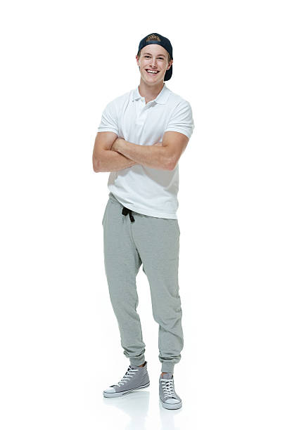 istock Smiling man in jogging pants and standing 503074366