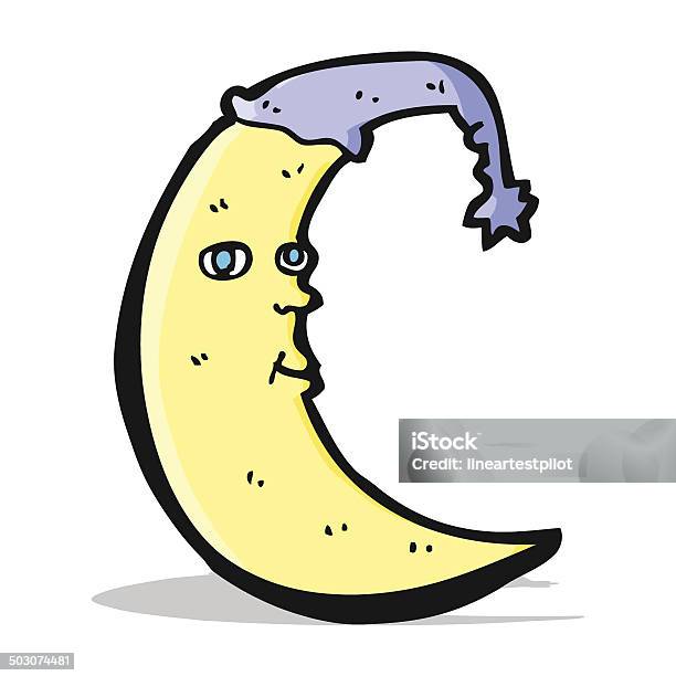 Sleepy Moon Comic Stock Vektor Art und mehr Bilder von Bizarr - Bizarr, ClipArt, Der Mann im Mond