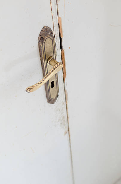 istock Metal Handle on Old Wood Door 503074849