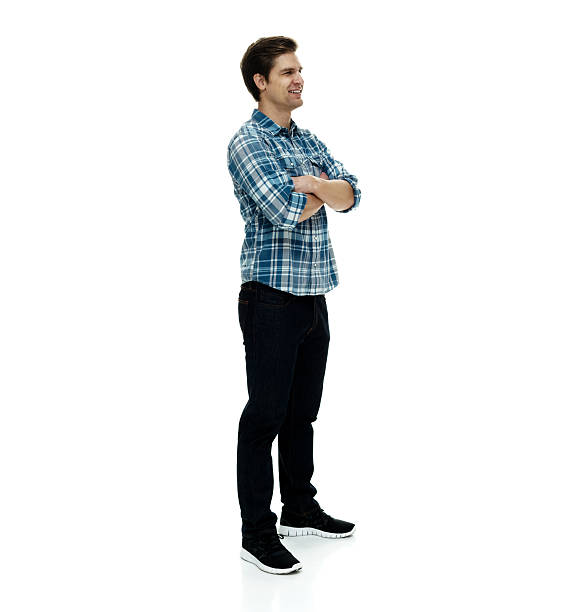 istock Smiling casual man standing with arms crossed 503075068